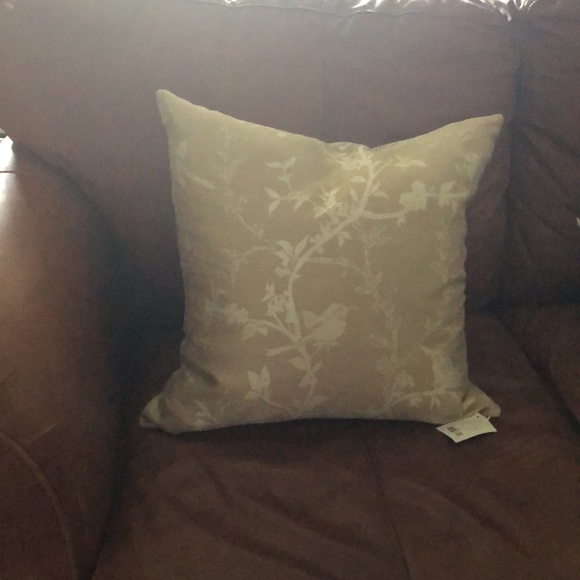 Metallic bird on branch all over pattern throw accent pillow cushion cover NWT - Picture 5 of 6